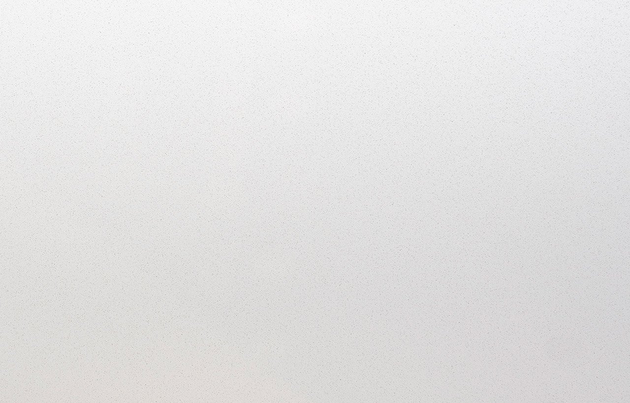 Close-up of Dover White Quartz surface showing a fine speckled texture across a bright white finish