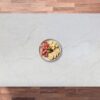 Statuario Venato Porcelain worktop slab shown from above with soft grey veining and a styled bowl