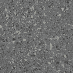 Platinum Quartz slab close-up showing dark grey base with scattered lighter aggregate flecks throughout the surface