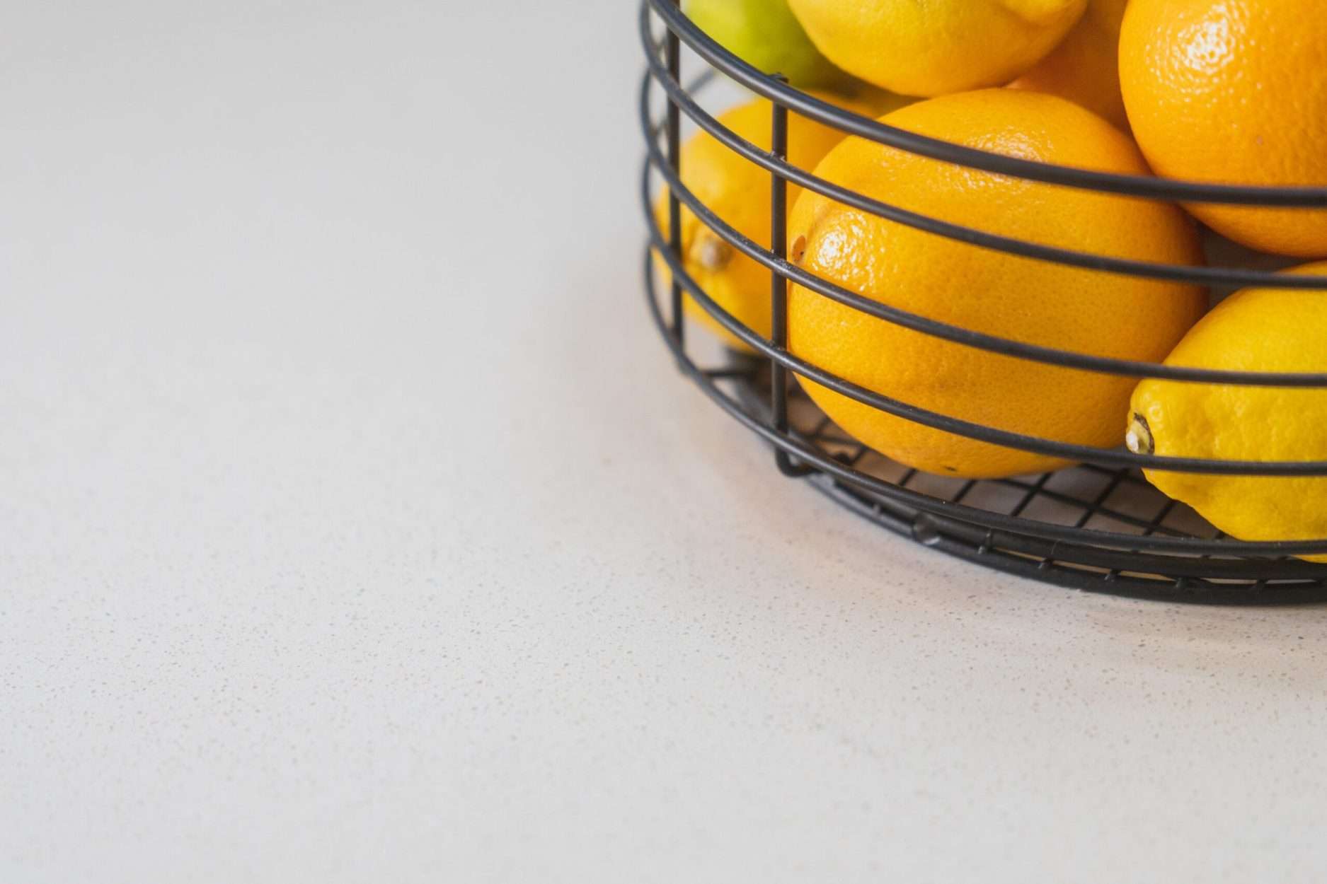 Close-up of Ice White Quartz worktop surface showing a smooth finish and subtle texture detail