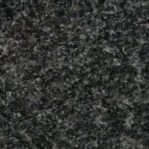 Close up slab photo of Nero Impala Granite showing a dense dark grey speckled pattern and fine grain across the surface.